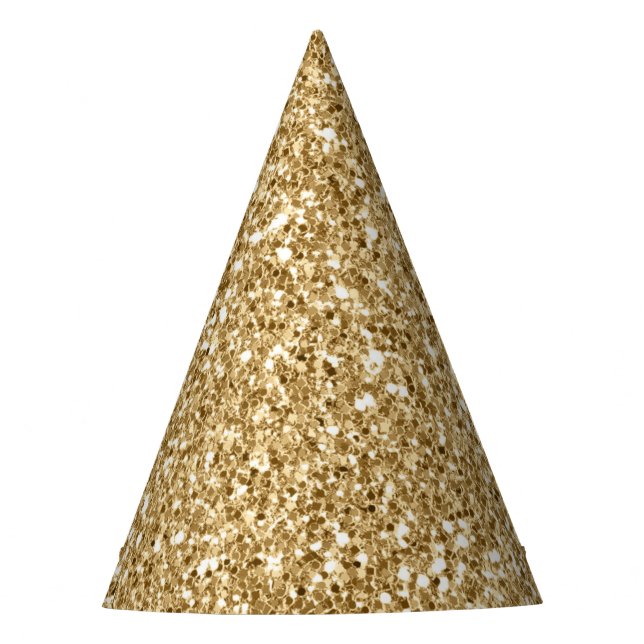 Gold Glitter Party Hat (Front)