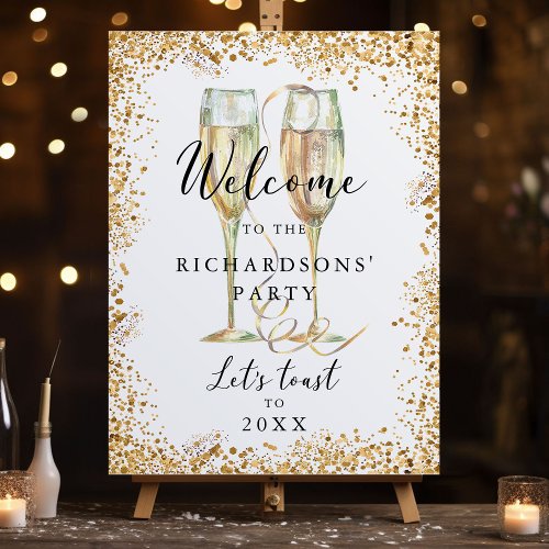Gold Glitter Party Welcome Sign