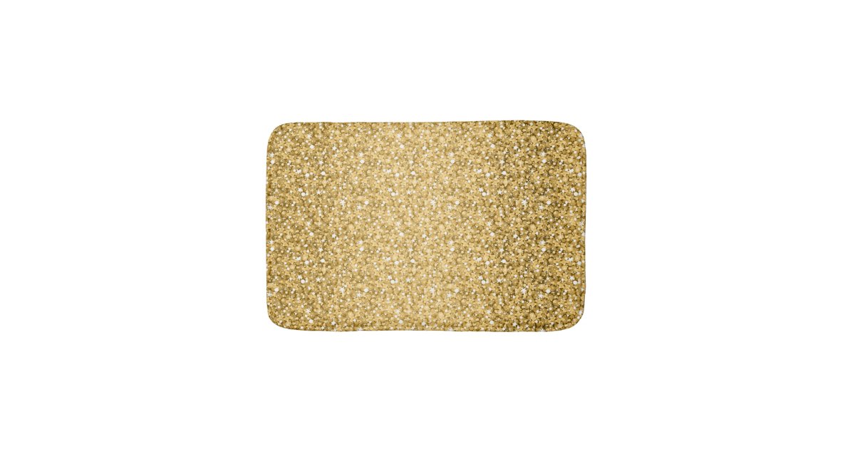 Gold Glitter Pattern Bathroom Mat | Zazzle