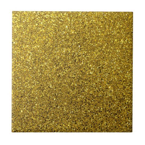 Gold Glitter Pattern Ceramic Tile