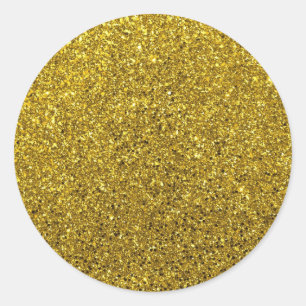Gold Glitter Pattern Classic Round Sticker