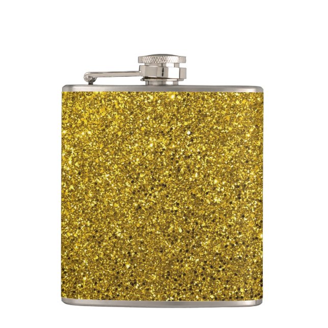 Gold Glitter Pattern Flask (Front)