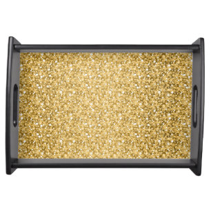 Gold Glitter Pattern Serving Tray