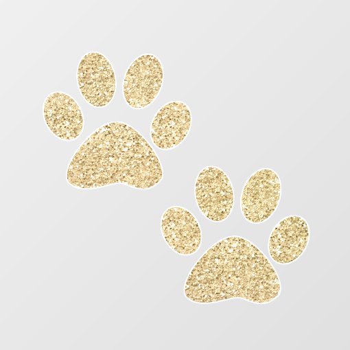 Gold Glitter Paw Prints Wall Decal Zazzle
