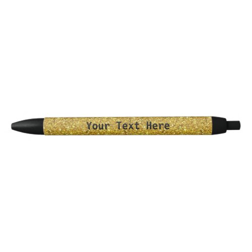 Gold glitter pen with personalized custom text