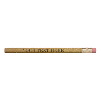 Gold glitter pencils with custom text