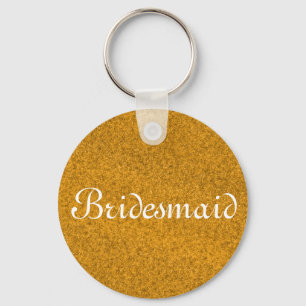 Gold Glitter Personalized Bridesmaid Keychain