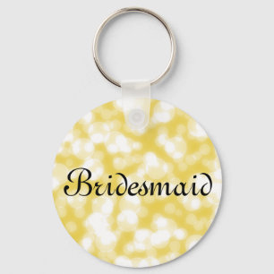 Gold Glitter Personalized Bridesmaid Keychain