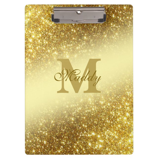 gold glitter personalized clipboard (Front)