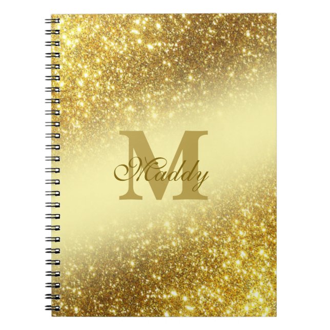 gold glitter personalized iPhone / iPad case Notebook (Front)