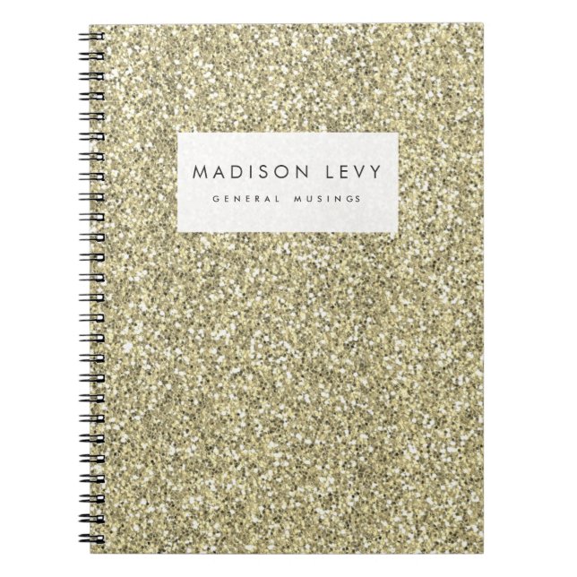 Gold Glitter Personalized Journal Notebook (Front)