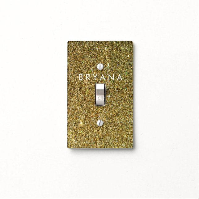 Gold Glitter Personalized Light Switch Cover (In Situ)