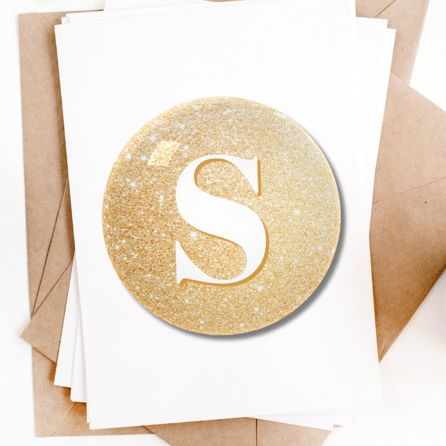 Gold Glitter Personalized Monogram Paperweight (Gold Glitter Personalized Monogram Paperweight)
