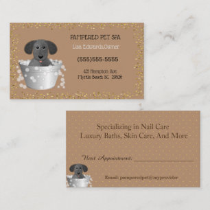 Gold Glitter Pet Bathing and Grooming  Appointment