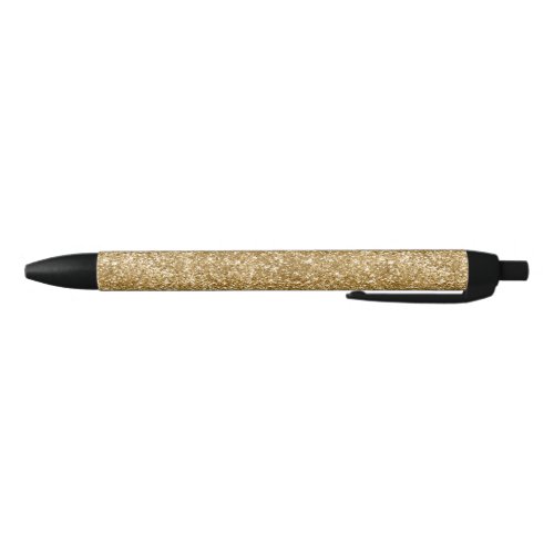 Gold Glitter Photo Black Ink Pen