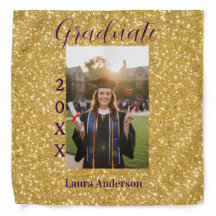 Gold glitter photo graduation add name class text