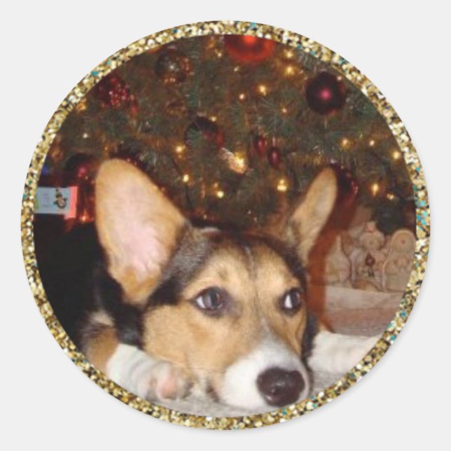 Gold Glitter Photo Sticker (Front)