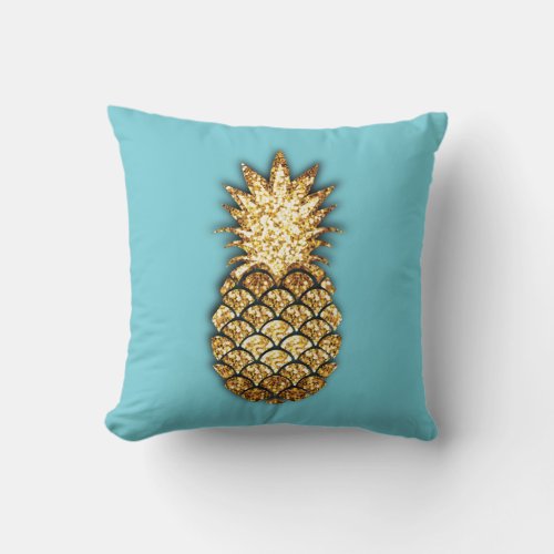 Gold glitter pineapple pillow