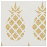 Gold Glitter Pineapple Tropical Summer Fabric