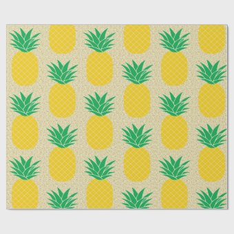 Gold Glitter Pineapple Wrapping Paper | Zazzle