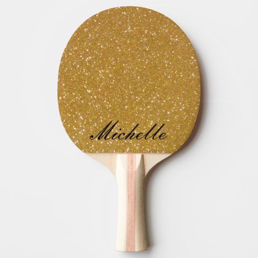 Gold glitter ping pong paddle for table tennis