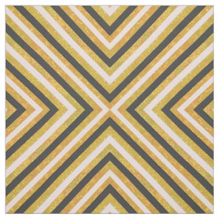 Black And Gold Chevron Fabric Zazzle