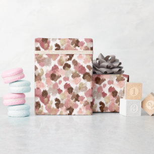 Gold Glitter Pink Dots Wrapping Paper Roll