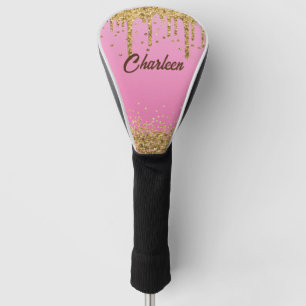 Gold Glitter Pink Golf Club Golf Head Cover
