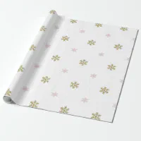 Rose gold blush pink glitter drips bow wrapping paper