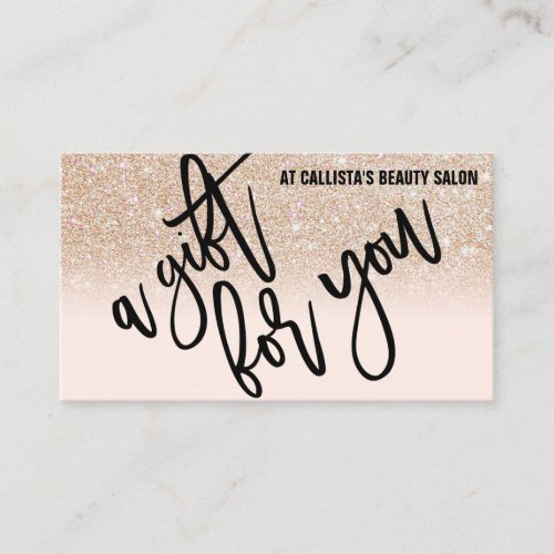 Gold Glitter Pink Typography Gift Certificate