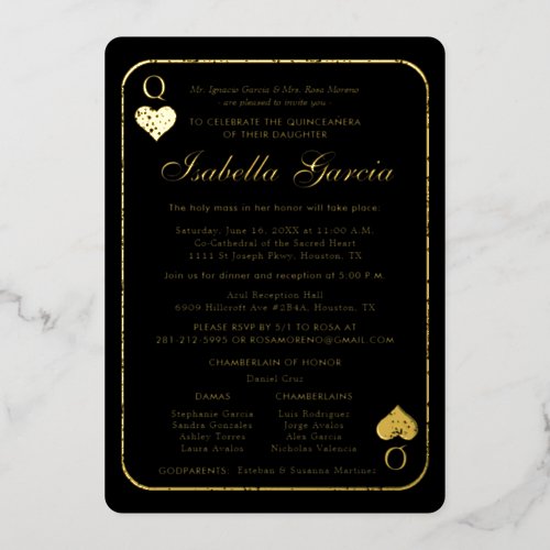 Gold Glitter Playing Card  Las Vegas Quinceaera