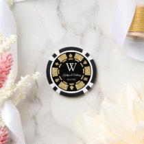 Gold Glitter Poker Chip Casino Wedding
