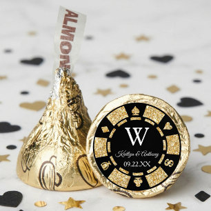 Gold Glitter Poker Chip Casino Wedding Hershey®'s Kisses®