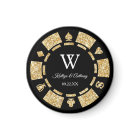 Gold Glitter Poker Chip Casino Wedding Party Favor