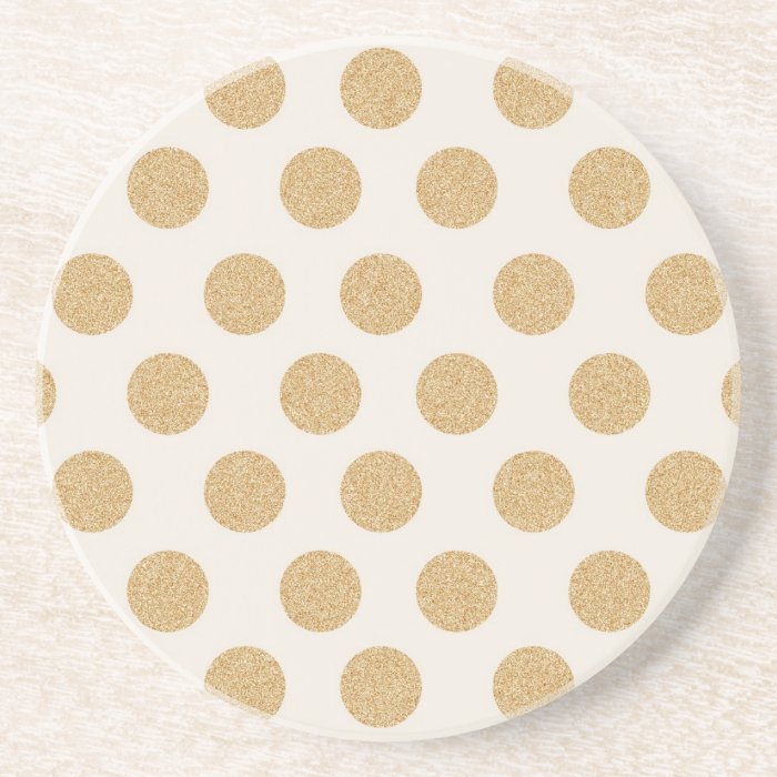 Gold Glitter Polka Dots Coaster