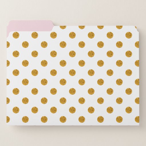 Gold Glitter Polka Dots File Folders Zazzle
