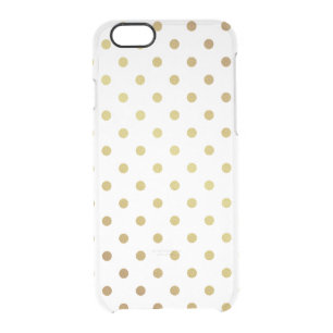 Gold Glitter Polka Dots Pattern Clear Transparent Clear iPhone 6/6S Case