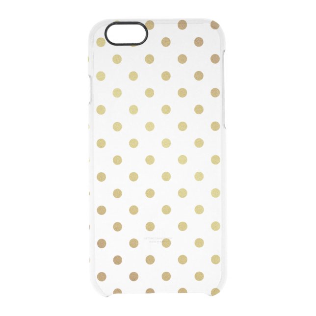 Gold Glitter Polka Dots Pattern Clear Transparent Uncommon iPhone Case (Back)