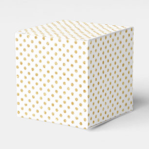 Gold Glitter Polka Dots Pattern Favor Boxes