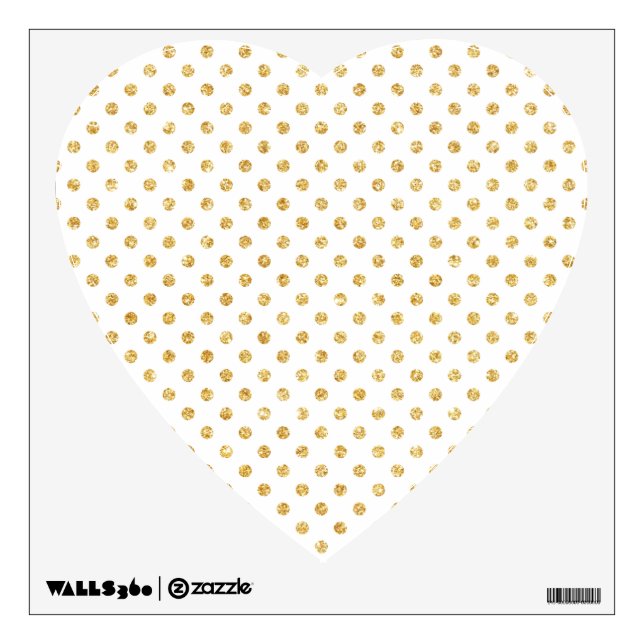 Gold Glitter Polka Dots Pattern Wall Decal (Front)