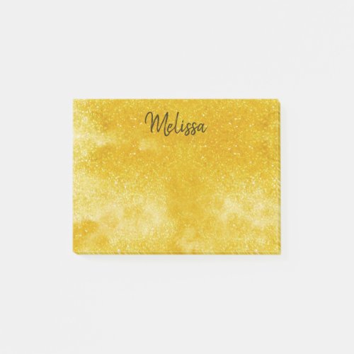 Gold glitter post_it notes