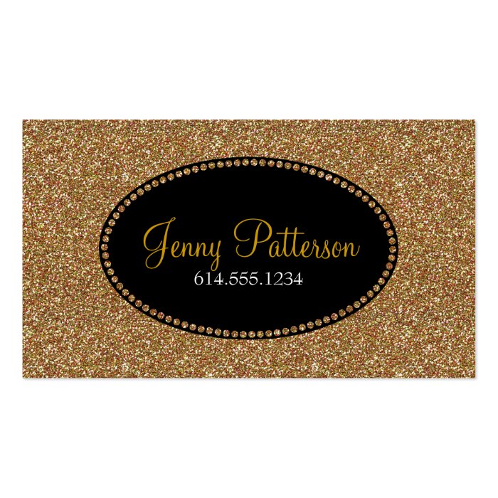 Gold Glitter Pretty Elegant Girly Business Cards