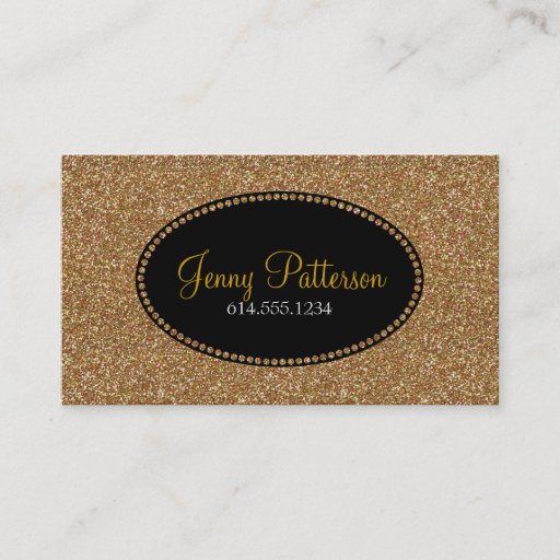 Customizable Gold Glitter Pretty Elegant Girly Business Cards
