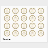 Gold Glitter Number 40 Square Sticker, Zazzle