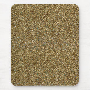 Gold Glitter Print Metallic Mouse Pad