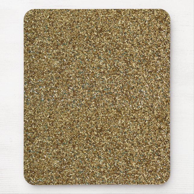 Gold Glitter Print Metallic Mouse Pad (Front)