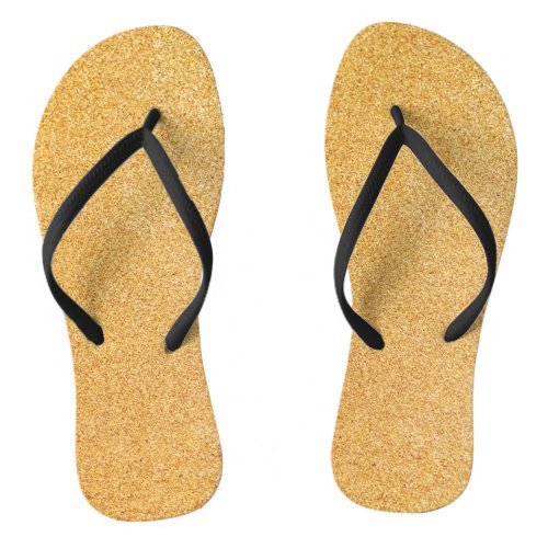 Gold Glitter Print Metallic Wedding bride groom Flip Flops