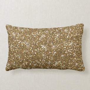 Gold Glitter Printed Lumbar Pillow
