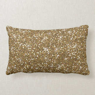 Gold Glitter Printed Lumbar Pillow
