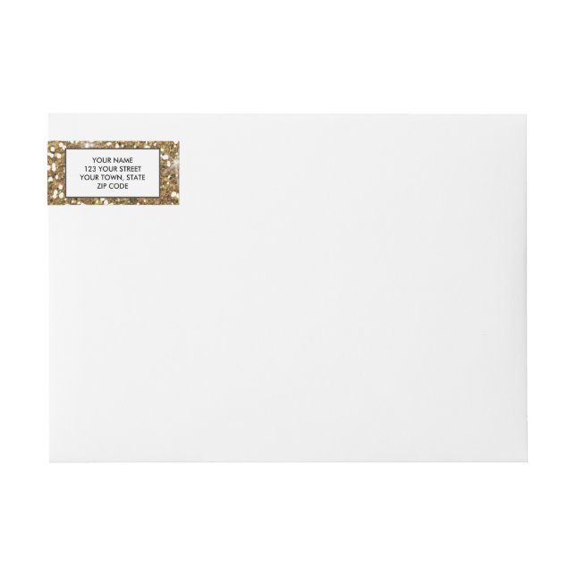 Gold Glitter Printed Wrap Around Label (Front)